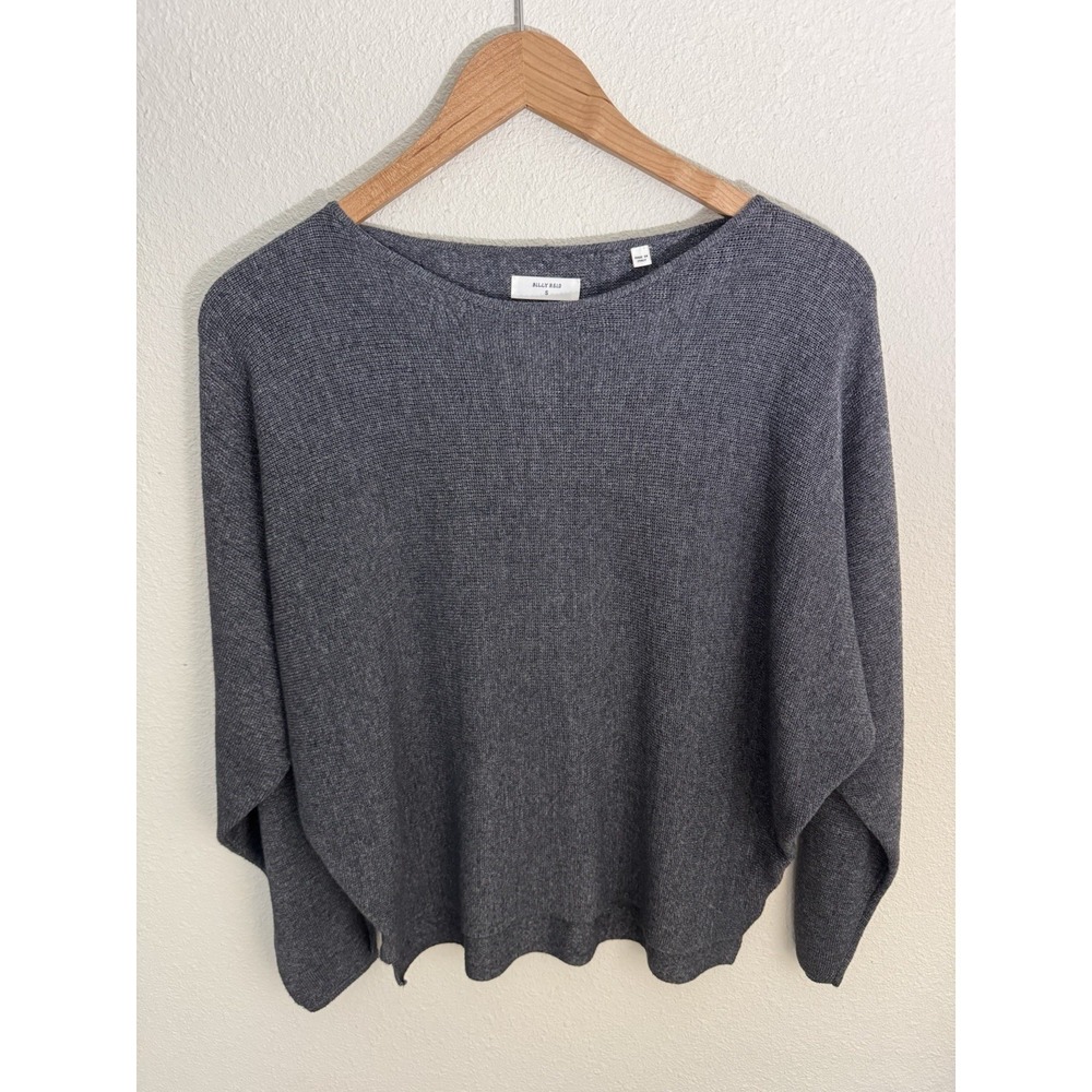 Billy Reid Women's Bound Dolman Cotton Sweater Size Small Charcoal Made In Italy